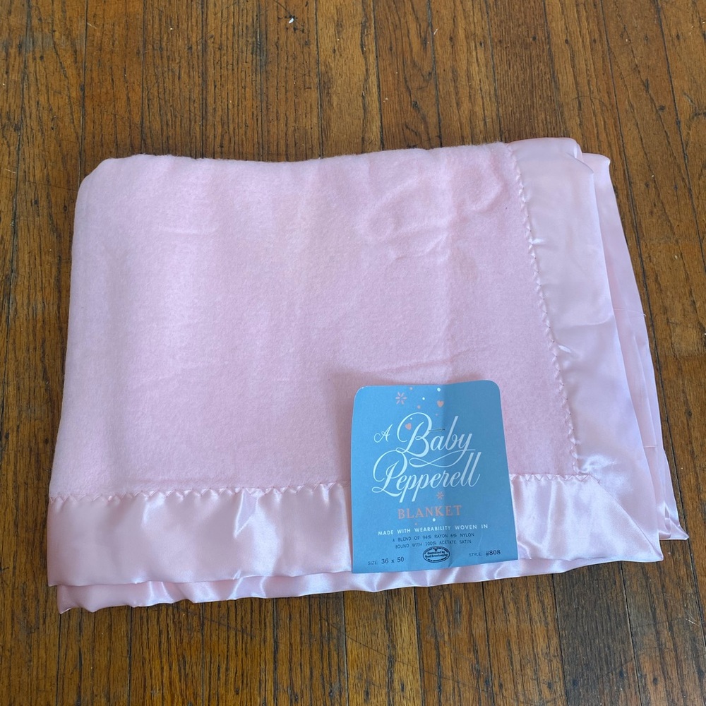 🆕 Vintage Baby Pepperell 36”x 50” Pink Blanket NWT